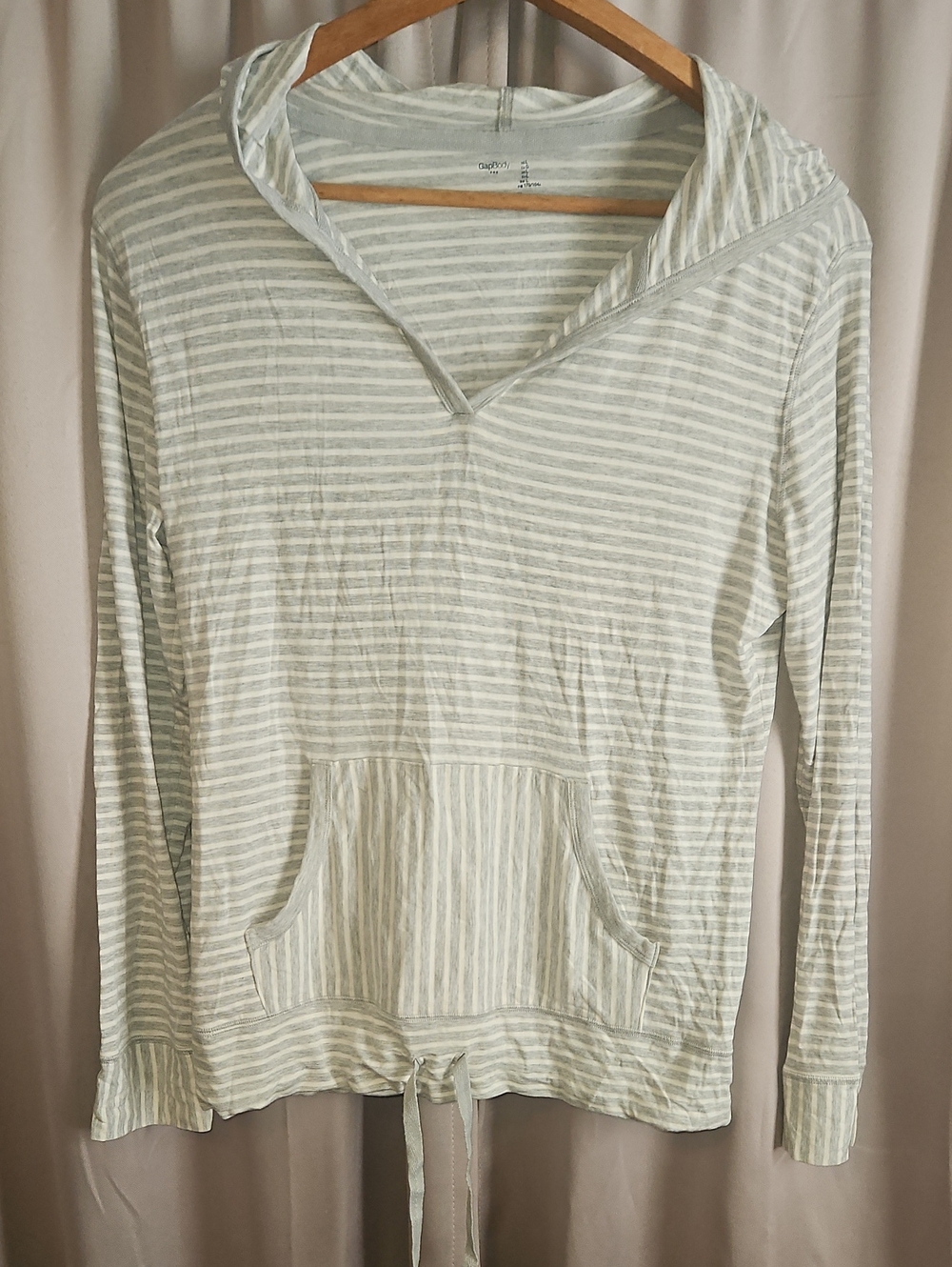 Lightweight Grey Striped Hoodie Sweatshirt - GapFit